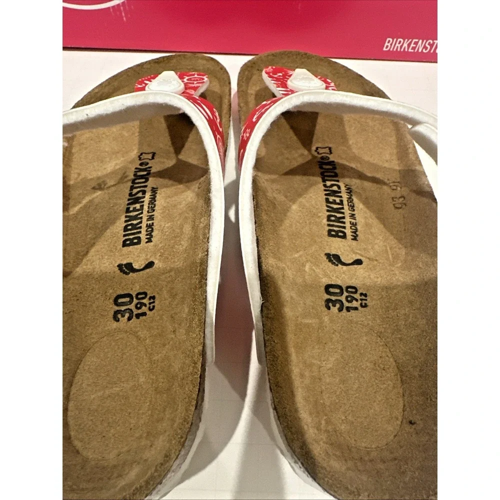 Birkenstock‎ Kids EU 30 US K12 Gizeh Sandals Nautical Print Red